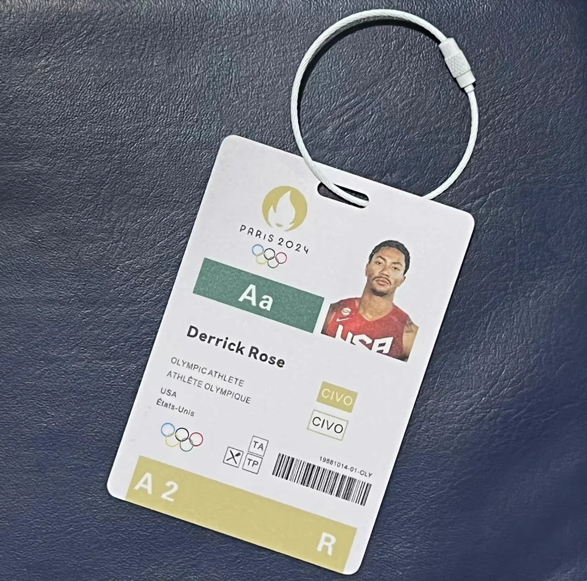 American Dream Team Paris Basketball Player ID/Backpack Pendant - Image 12
