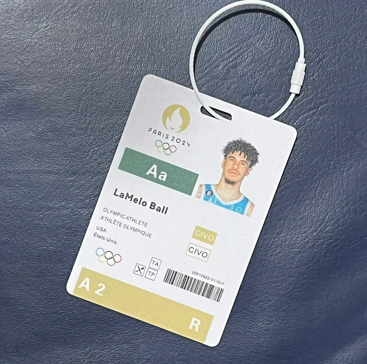 American Dream Team Paris Basketball Player ID/Backpack Pendant - Image 16