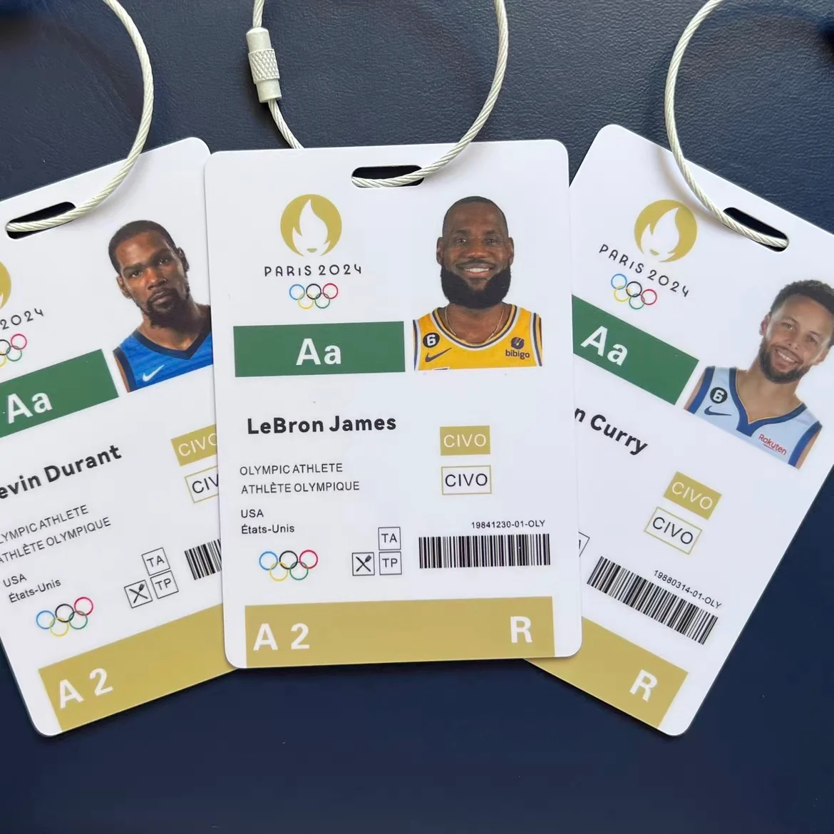 American Dream Team Paris Basketball Player ID/Backpack Pendant - Image 2