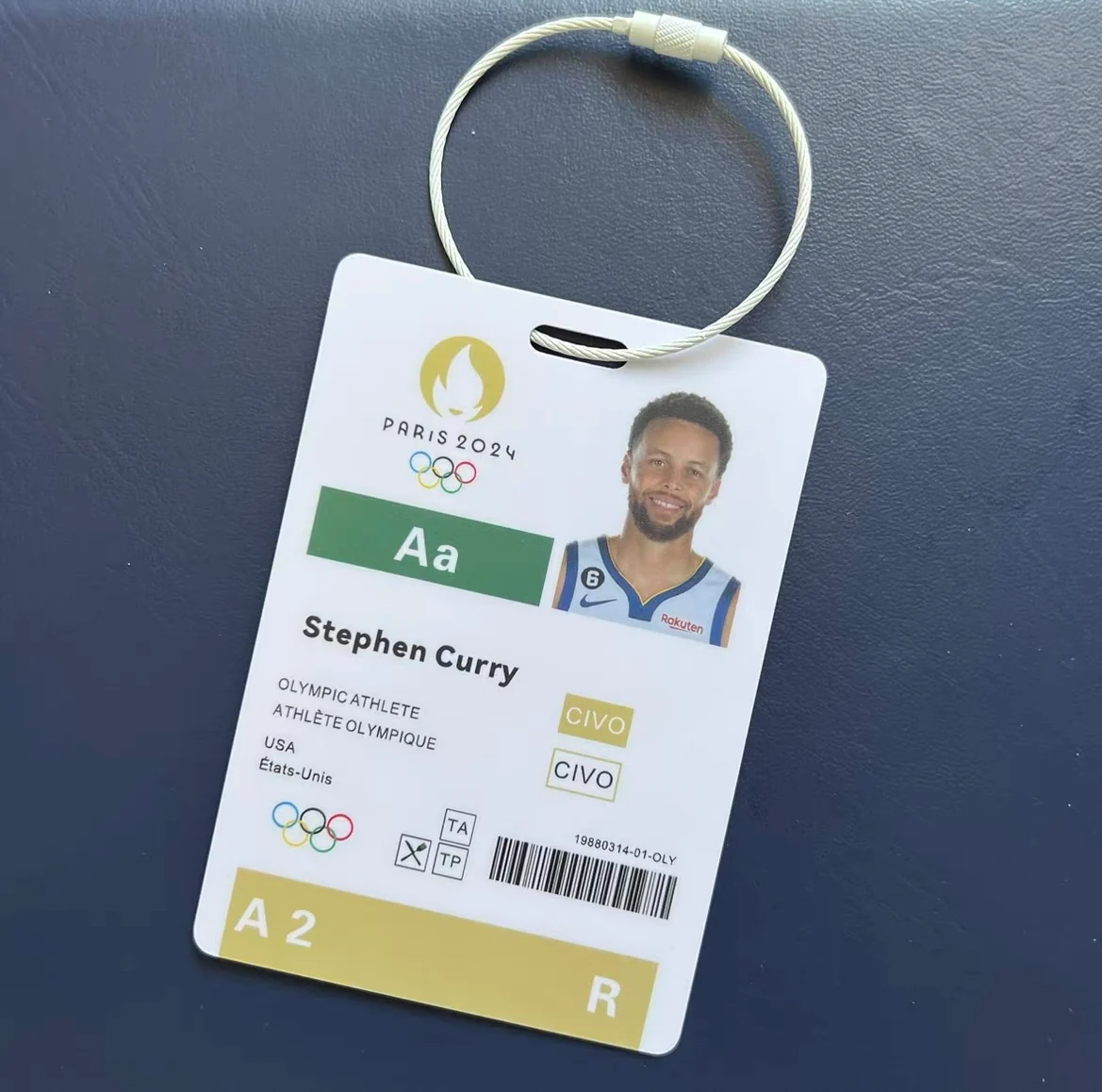 American Dream Team Paris Basketball Player ID/Backpack Pendant - Image 6