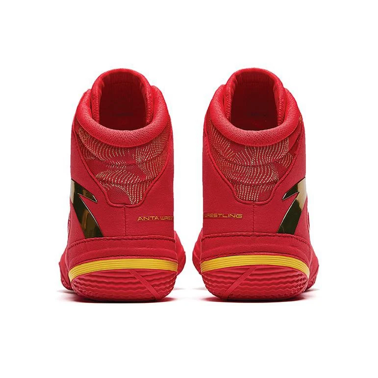 Anta | China National Team Professional Wrestling Shoes - Red/Gold/Black - Image 3