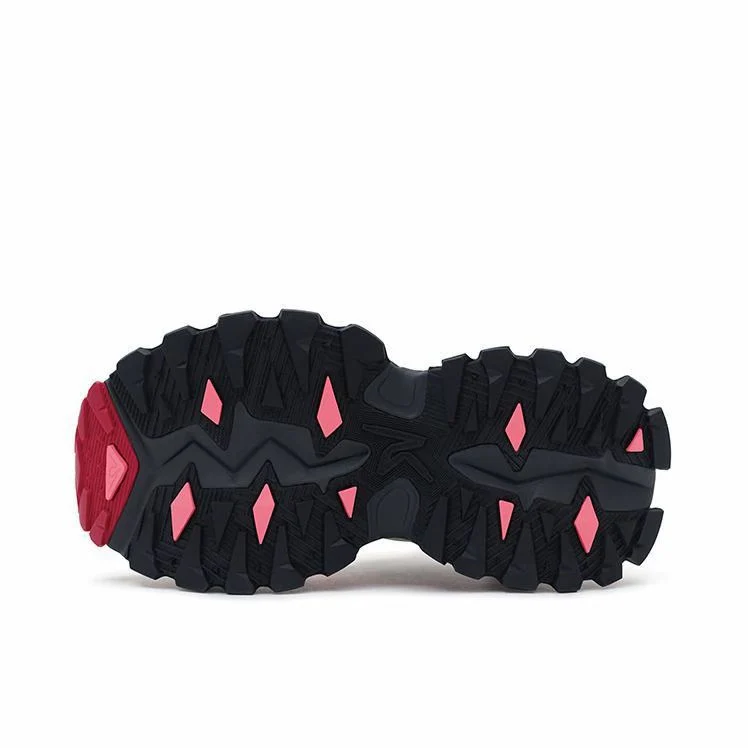 （Women）ANTA SNEAKERVERSE StrataVerse Rock Layer Low Dad Shoes - Castle Grey/Caviar White/Fluorescent Pink - Image 3