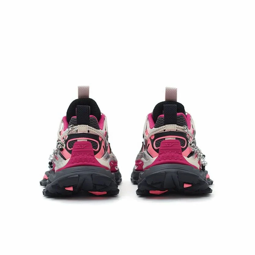 （Women）ANTA SNEAKERVERSE StrataVerse Rock Layer Low Dad Shoes - Castle Grey/Caviar White/Fluorescent Pink - Image 4