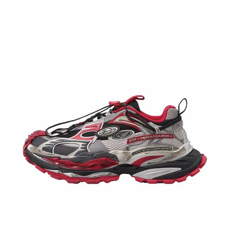 (Women & Men)ANTA SNEAKERVERSE StrataVerse Rock Layer Low Dad Shoes - Red/Gray