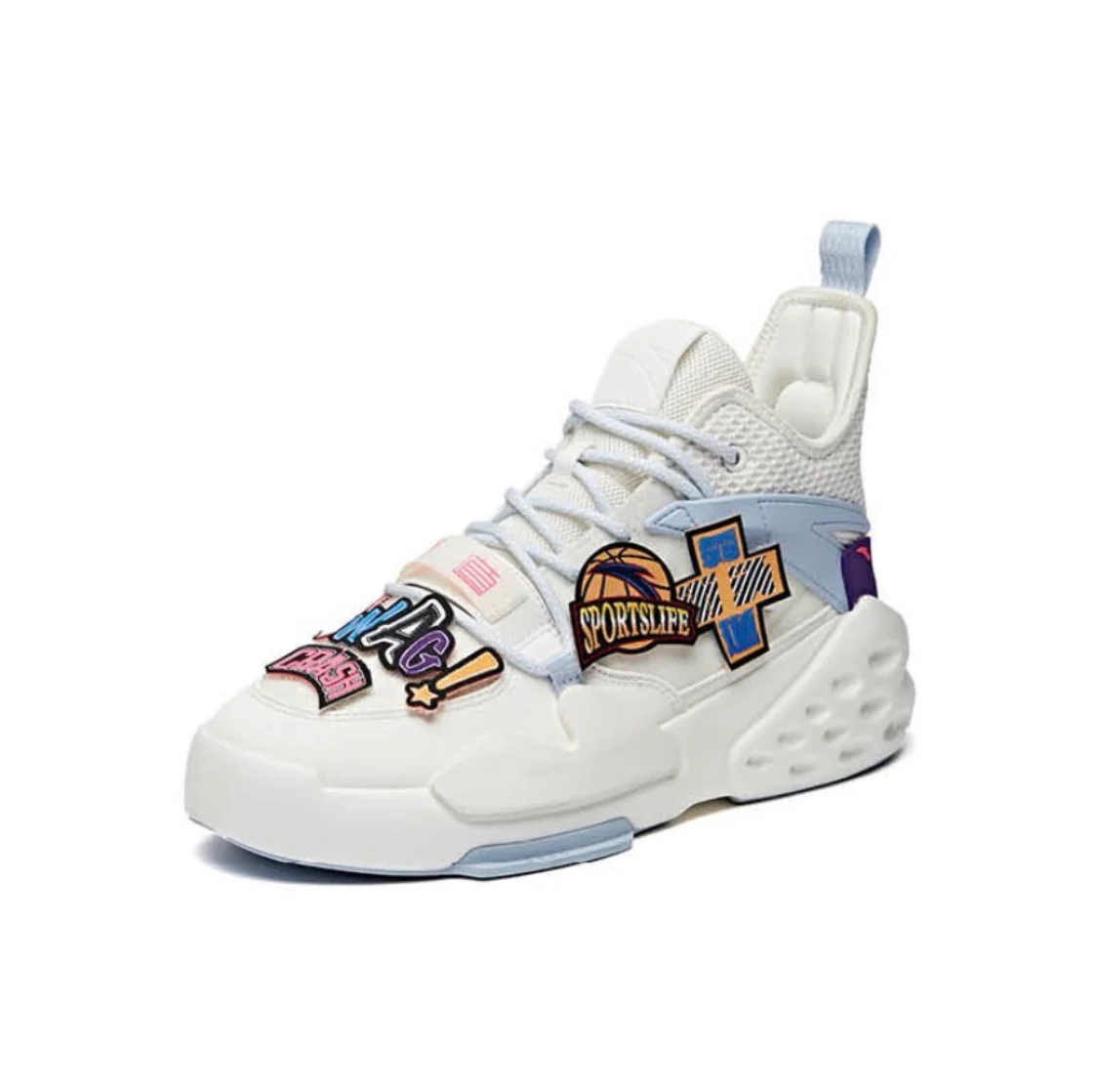 Anta Women's Badao 5 Mid White/Blue - Image 2
