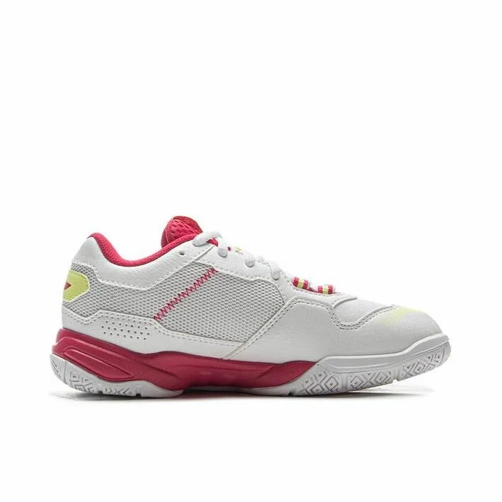 Kids Li-Ning Saga 3 Badminton Shoes - White/Red - Image 4