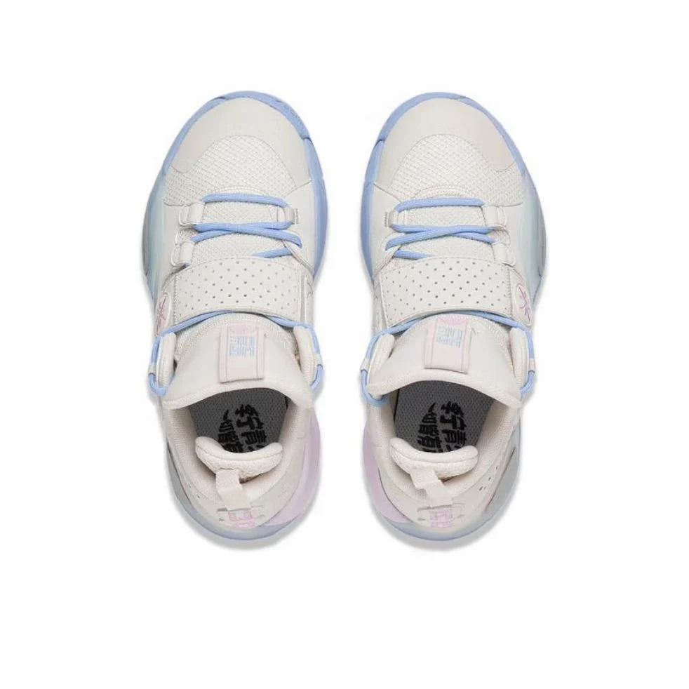 (Kids/Young)Li-Ning Wade All City 8 - Pearl White/Blue - Image 4