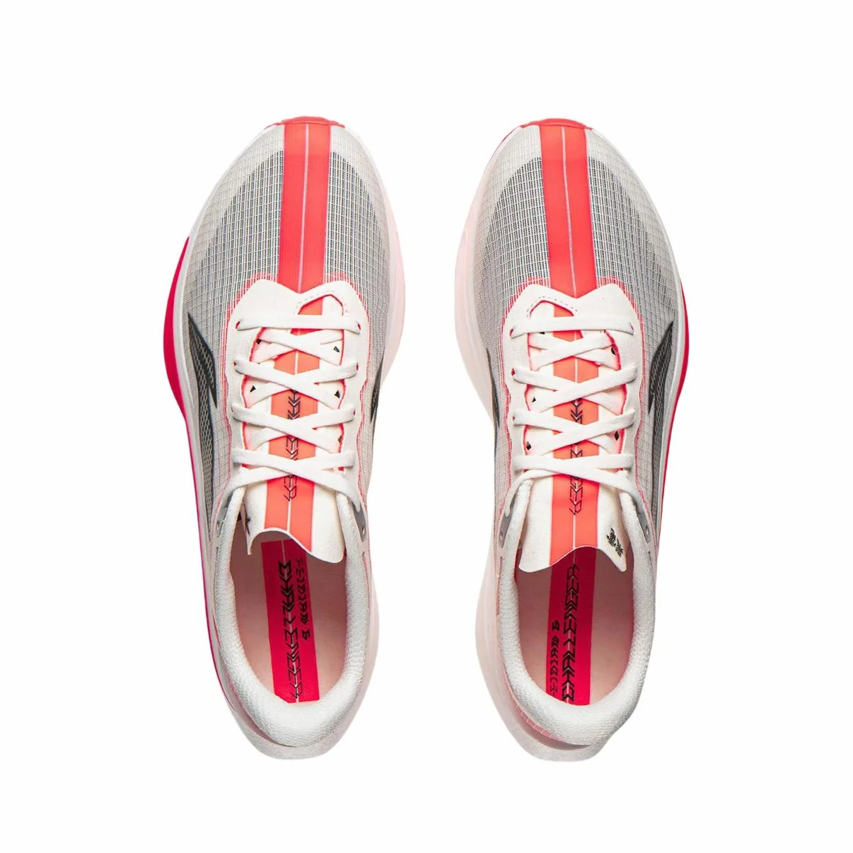 (Men & Women)Li-Ning Feidian 6 Challenger Racing Carbon Plate Running Shoes - White/Pink - Image 4