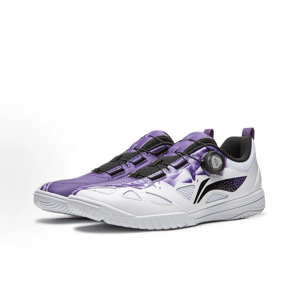Li-Ning Mage Ess Table Tennis Shoes - White/Purple - Image 2