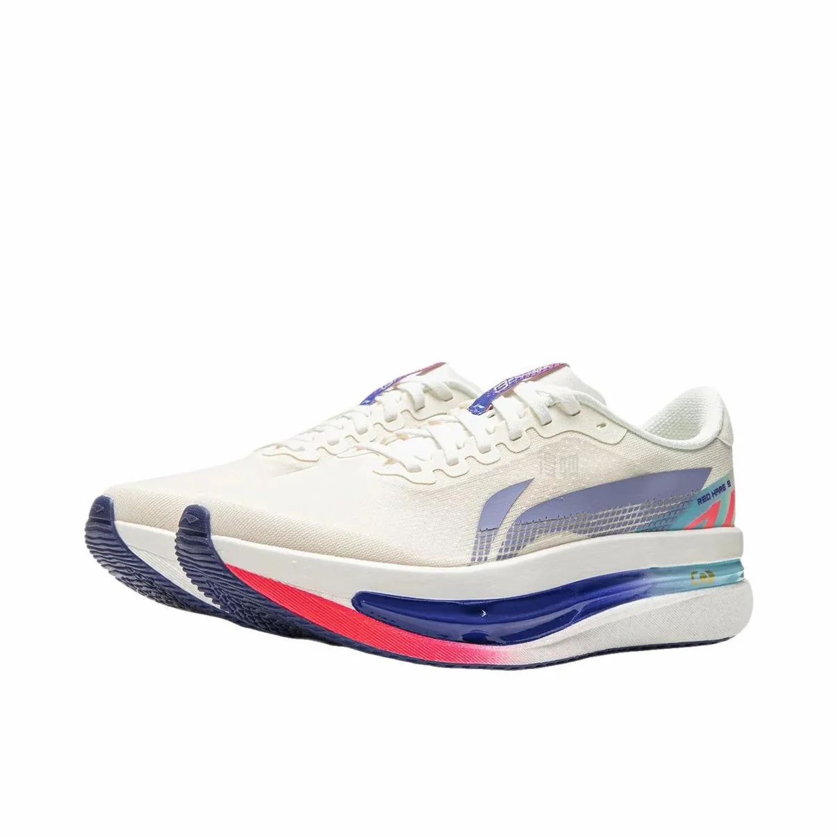 (Women & Men)Li-Ning Red Hare 9 Ultra Marathon Running Shoes - Champagne White/Blue - Image 3