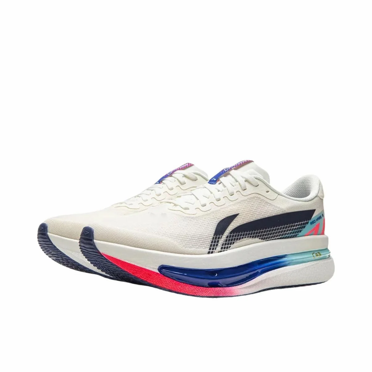(Women & Men)Li-Ning Red Hare 9 Ultra Marathon Running Shoes - Champagne White/Blue - Image 4