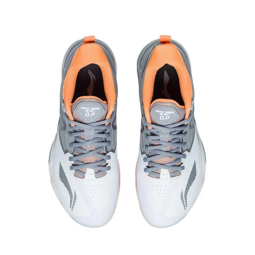 Li-Ning Sonic Boom 1.0 Badminton Shoes - Gray/Orange - Image 5