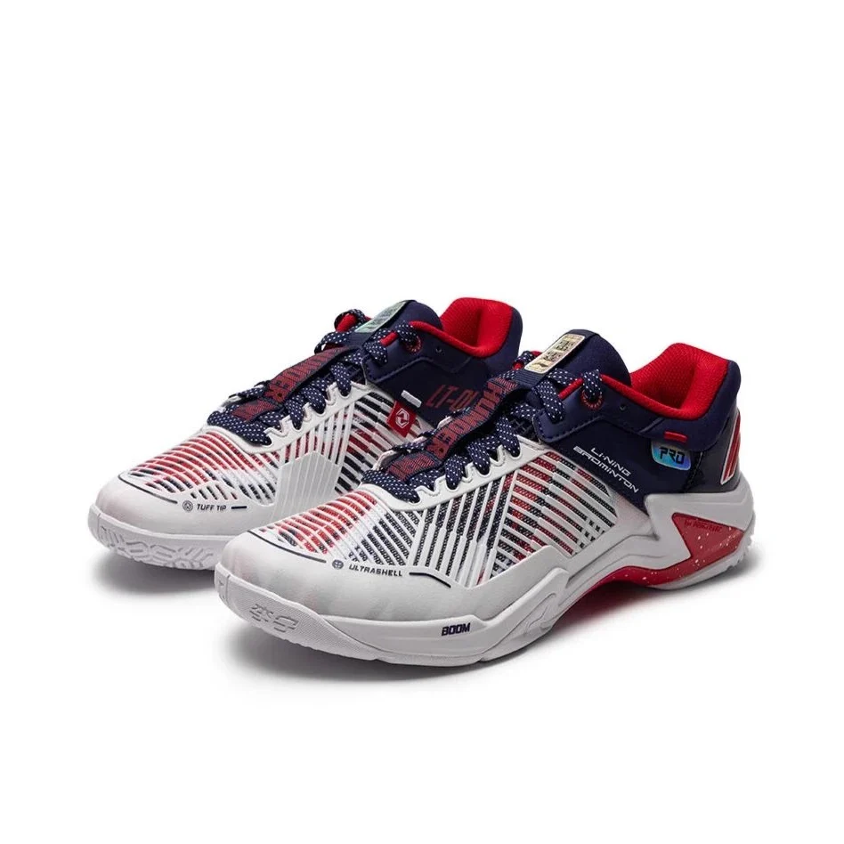 Li-Ning Thunder Pro Badminton Shoes - White/Blue - Image 2