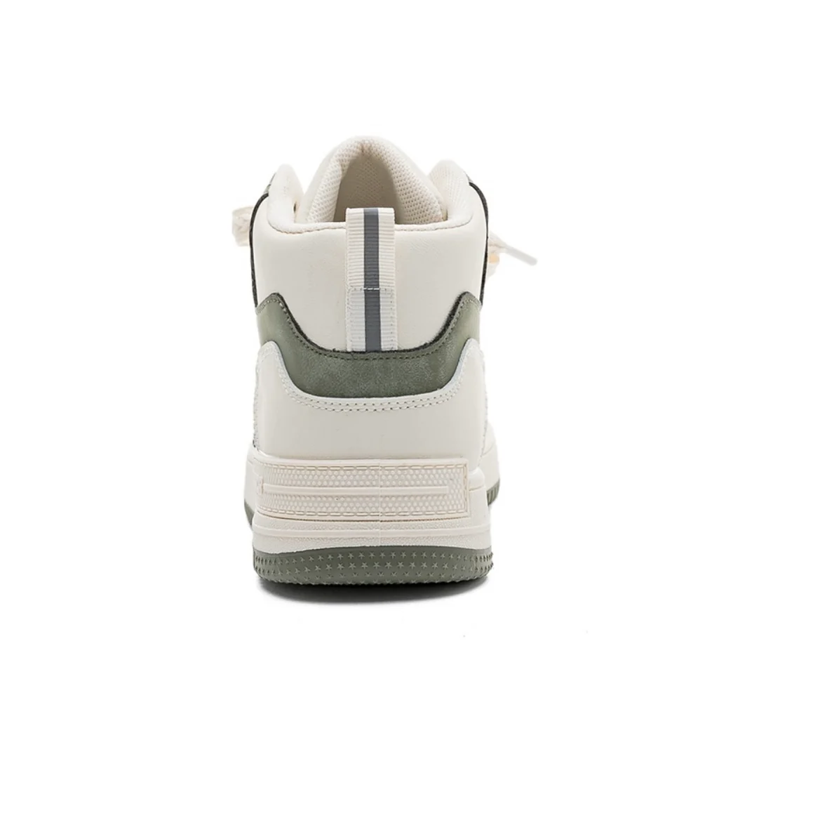 Warrior Retro Fashion High Skateboard Shoes - Beige Green - Image 5