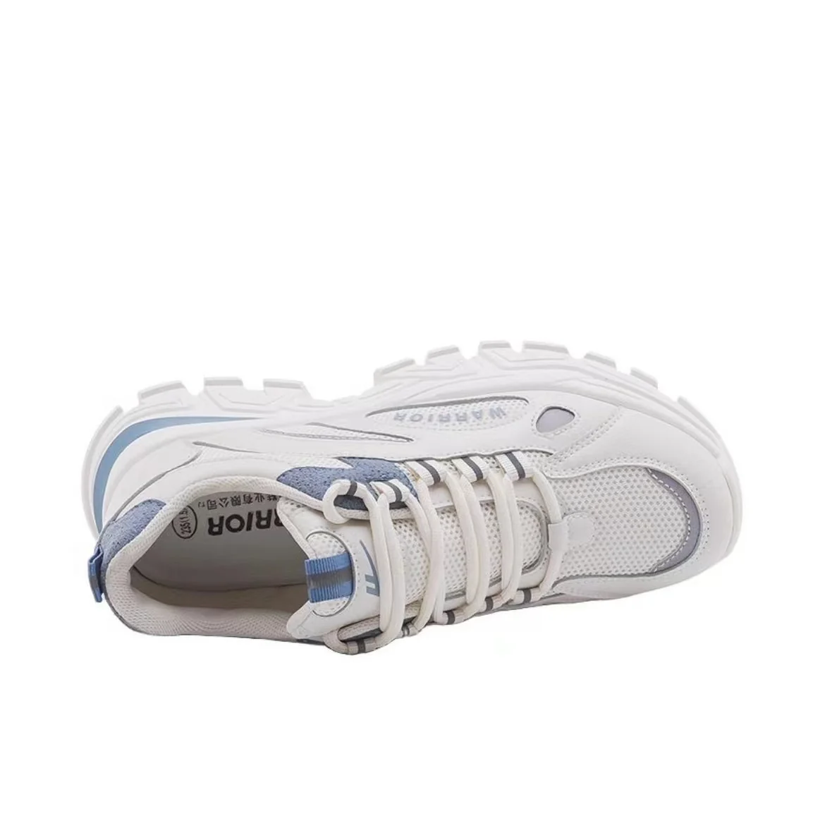 Warrior Thick Sole Height Increasing Dad Shoes - White/Blue - Image 5