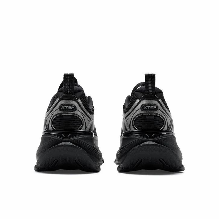 （Women & Men）Xtep Basque 2 Sports Couple Height Increasing Shoes - Deep Space Silver/Black - Image 3