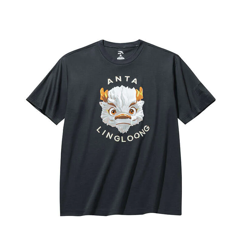 【Yibo Wang】Anta Ling Loong Tee 2024 Paris Olympics T-shirt - Black - Image 2